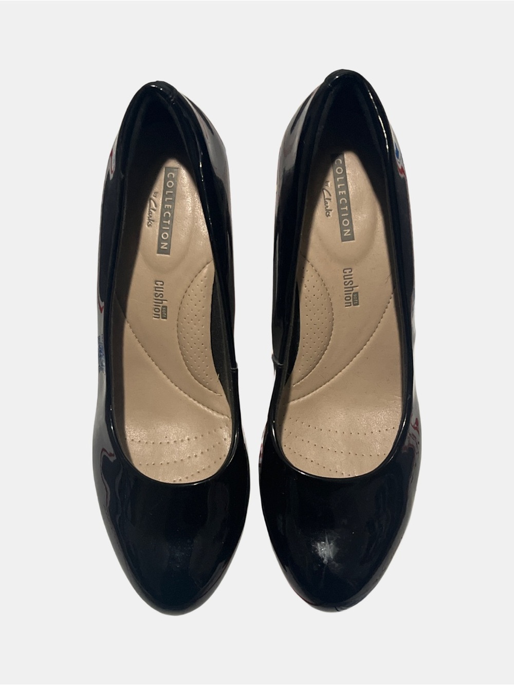 Women’s Clarks Collection Black Patent Heels Size 6.5 Cushion